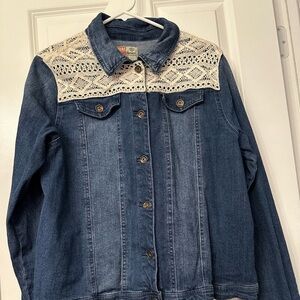 Ruff Hewn Size XL Denim Jacket with Lace Bodice